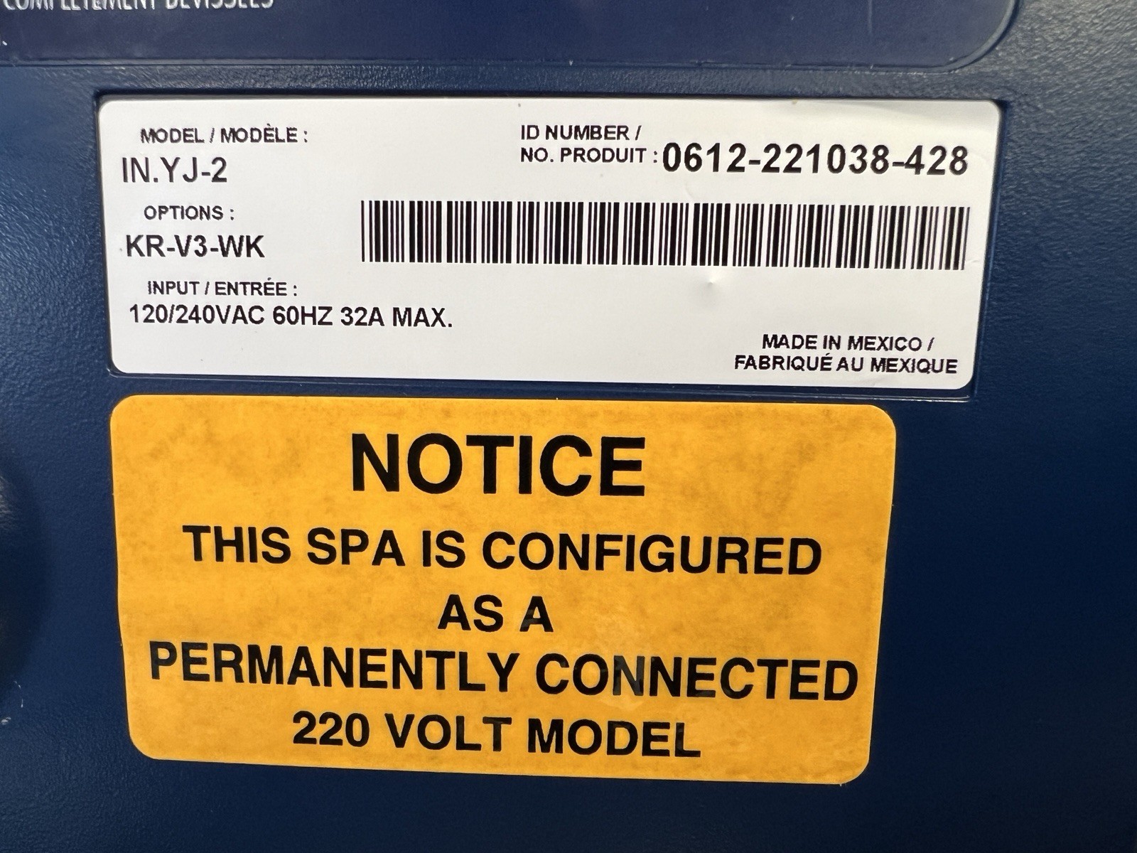 0612-221038-428 Gecko IN.YJ-2 Spa Heater Control Box Excellent Condition Hot Tub