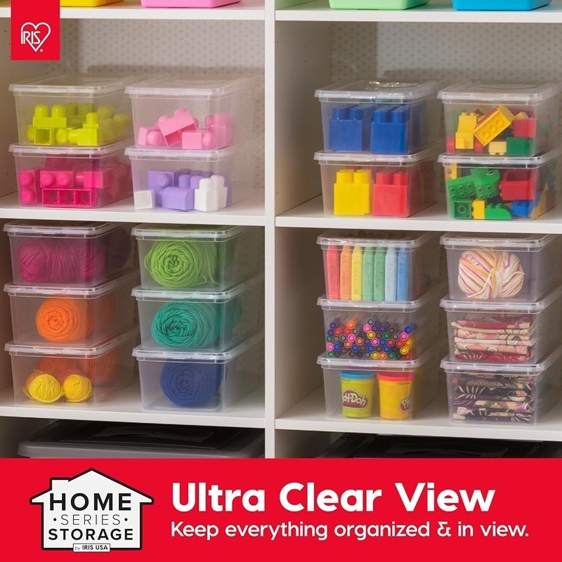 Clear Plastic Storage Bins 20 Pack Stackable Nestable Organizers BPA Free New