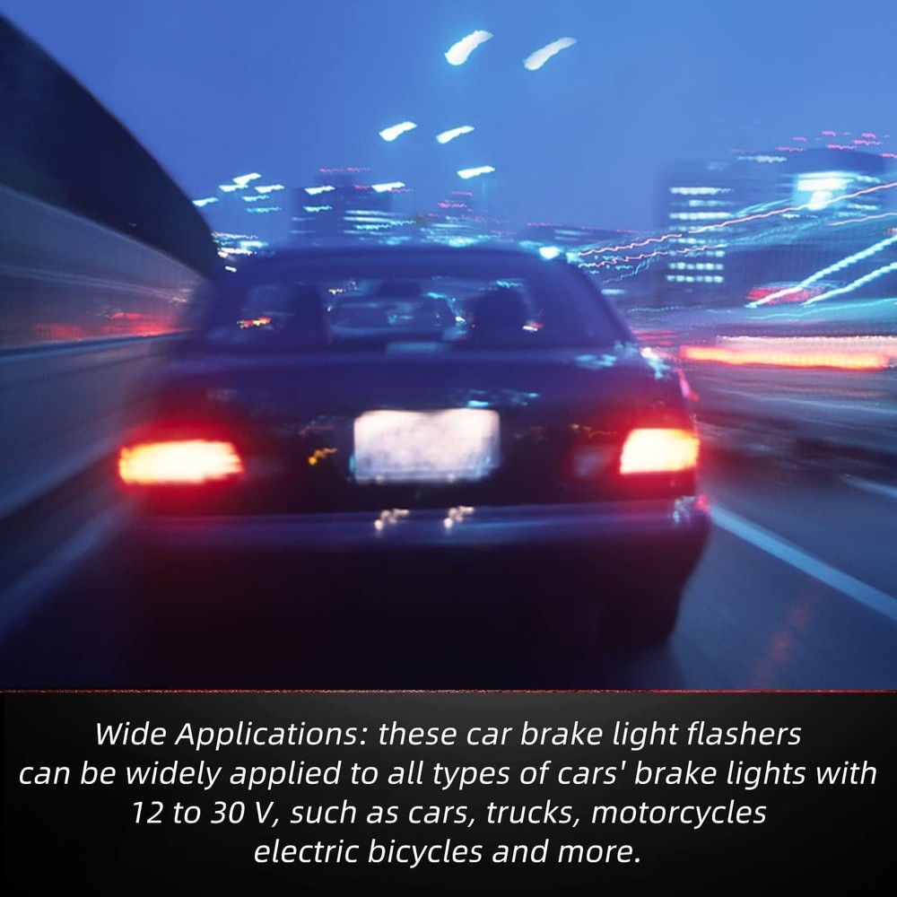 Compact 24W LED Strobe Flasher Controller for Rear Brake Lights - 2 Pack