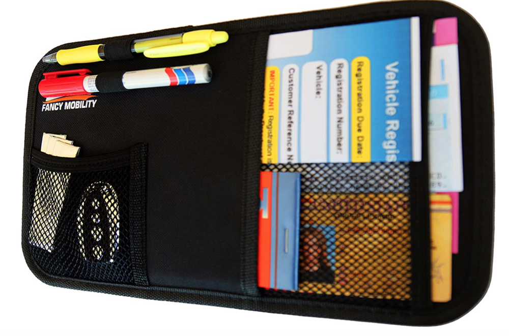 Fancy Mobility Car Sun Visor Organizer Auto Accessories Document Holder Black