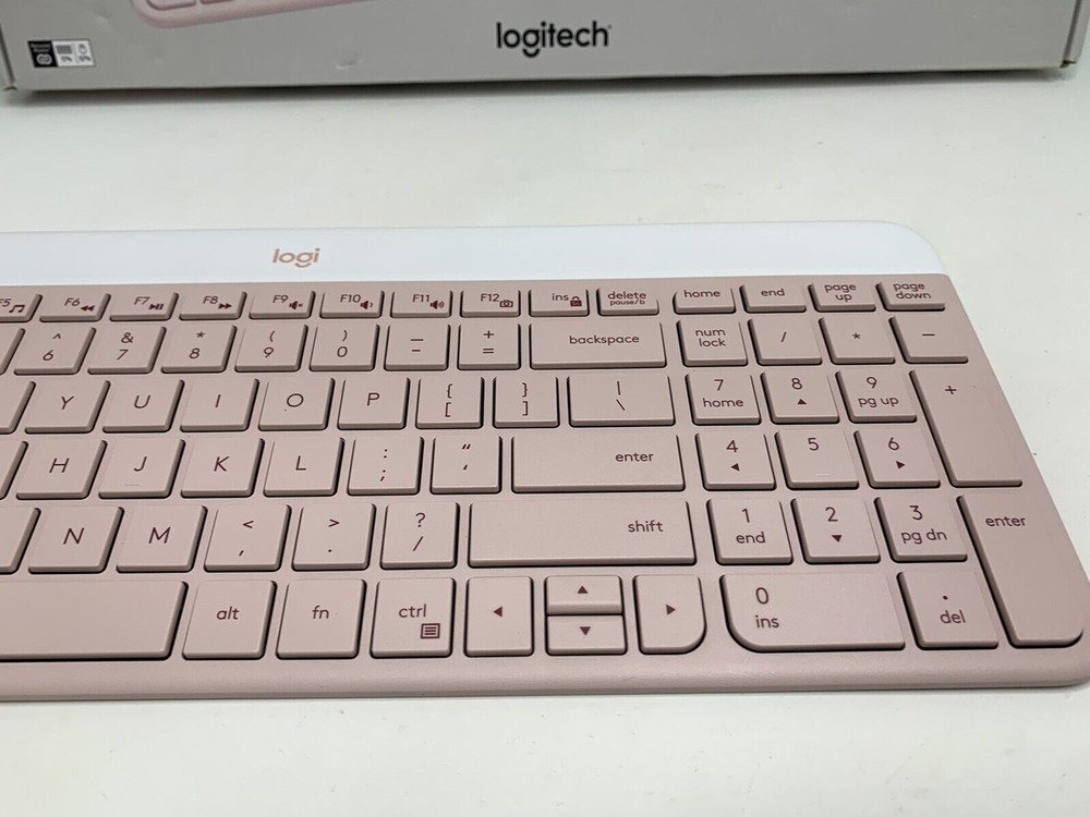 Logitech MK470 Slim Wireless Keyboard/Mouse Combo, Modern Compact Layout, Rose