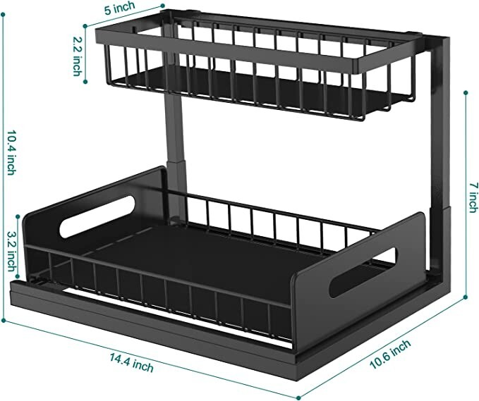 1"Under Sink Storage Organizer – Maximize Space and Keep Your Kitchen Tidy"