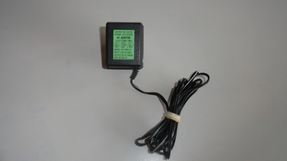 XX15: Rectifier Electro Dynamic Loud Speaker AC Adaptor Class 2 Model PPI-0930-U