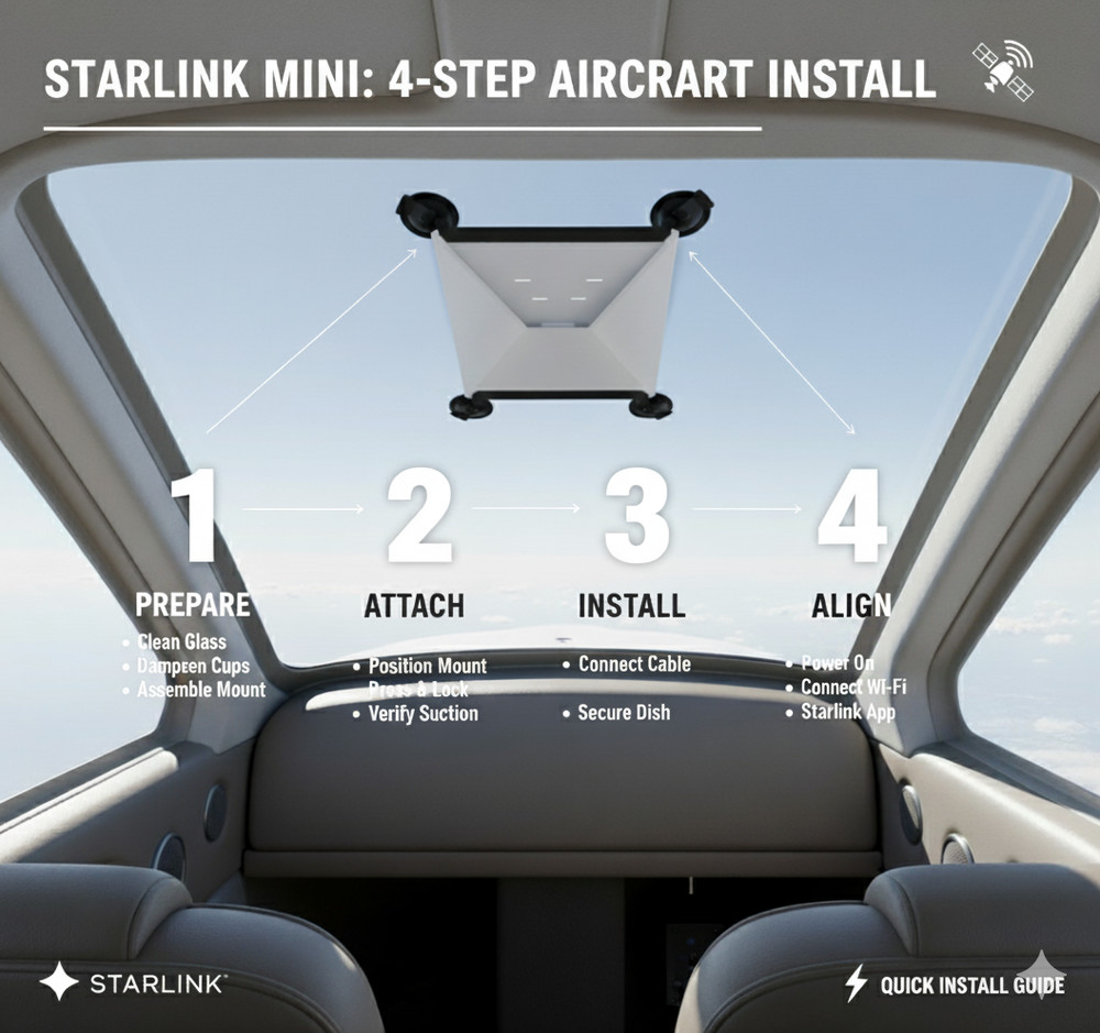 Starlink Mini Secure Suction Cup Mount and 10FT USB-C to DC Cable