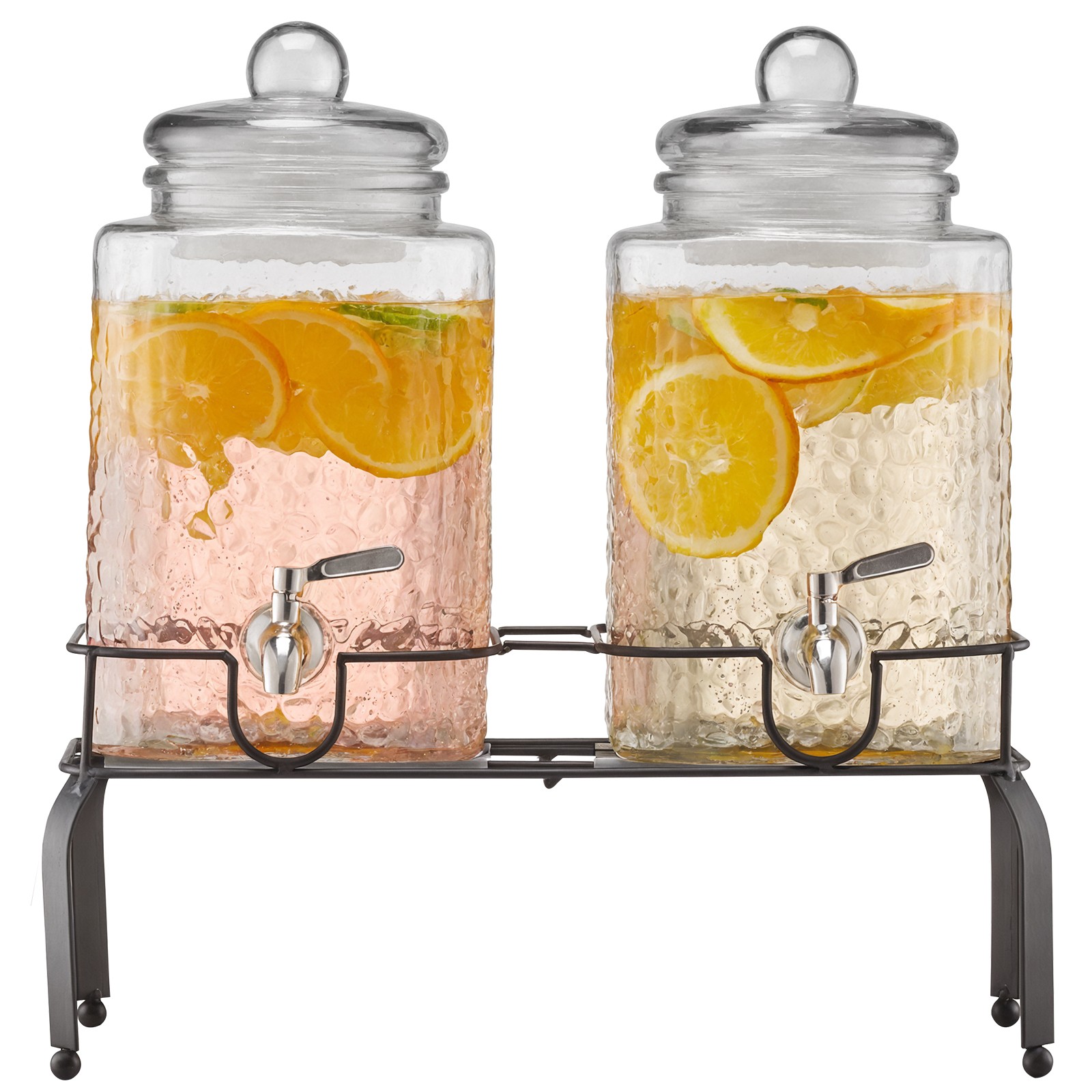 Drink Dispenser 1.5 Gal Beverage Dispenser for Parties Glass with Stand 2PCS