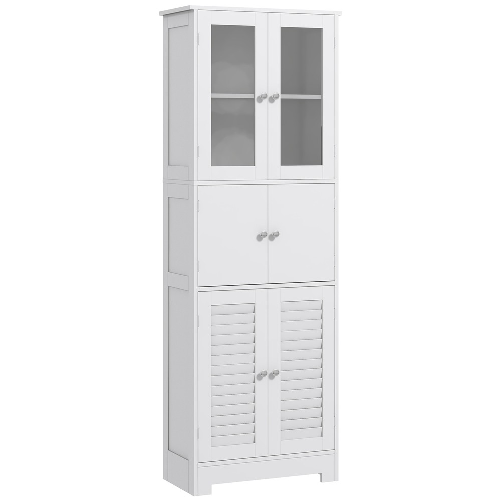 Tall Bathroom Storage Cabinet with 6 Doors, Adjustable Shelf