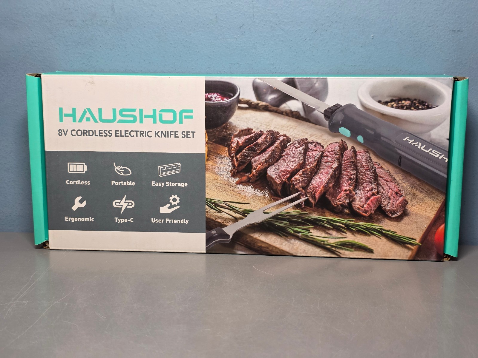 Haushof 8V Cordless Rechargable Electric Reciprical Knife Set HH24022A New