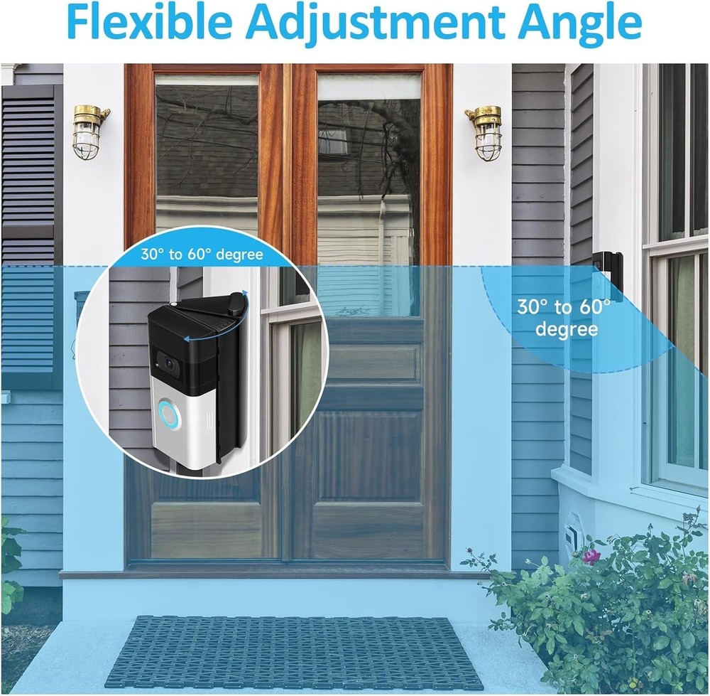 Versatile Adjustable Mount for Ring & Blink Doorbells - Easy Install Wedge Kit