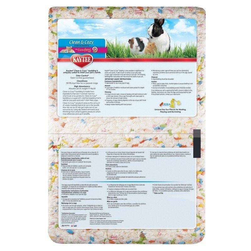 Soft Absorbent Confetti Bedding Small Pets Odor Control Dust-Free Nesting Multi