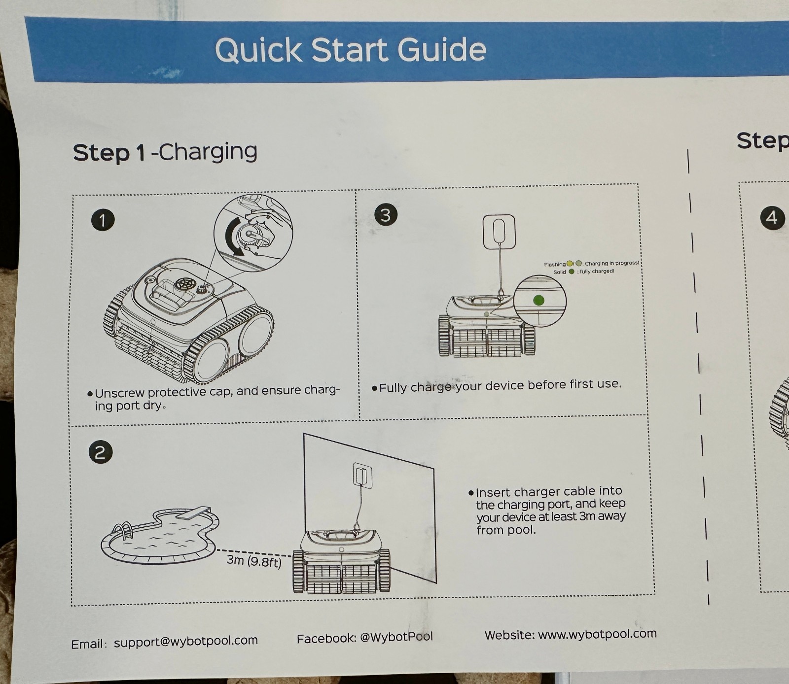 WYBOT C1 Robotic Pool Vacuum for Inground Pools *OPEN BOX - NEW* 150 min Runtime