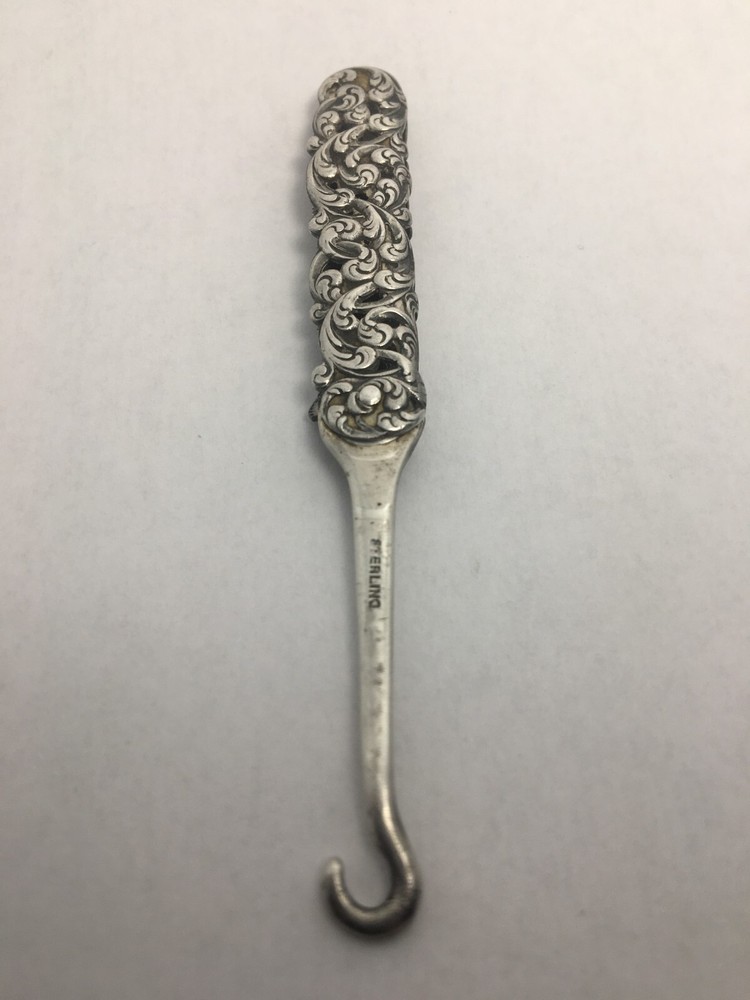 Antique Sterling Silver and Mixed Metal Glove Button Hooks