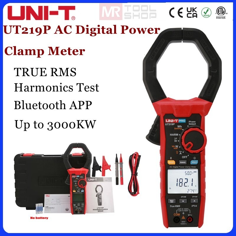 UNI-T UT219P Bluetooth TRMS AC Power Clamp Meter THD Harmonic Analyzer IP54 APP
