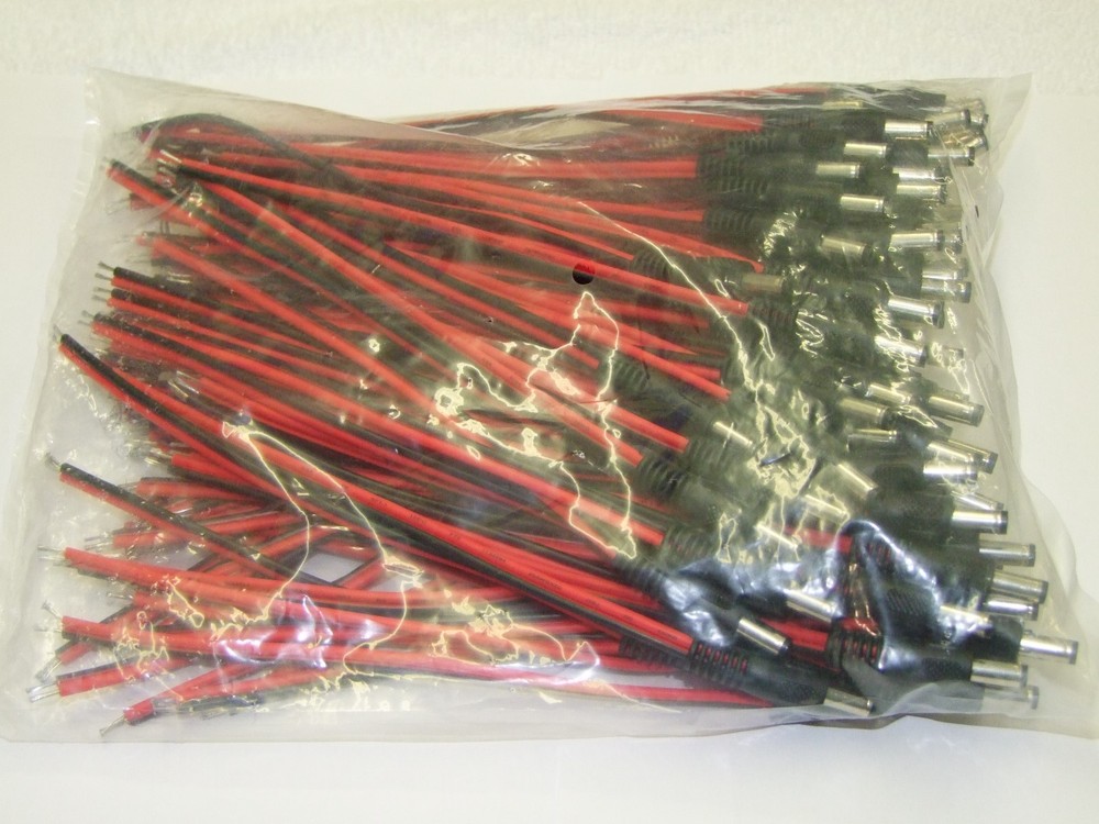 10 Pack 8" Power plug 2.1MM with Stripped Tinned End for security camera & Alarm