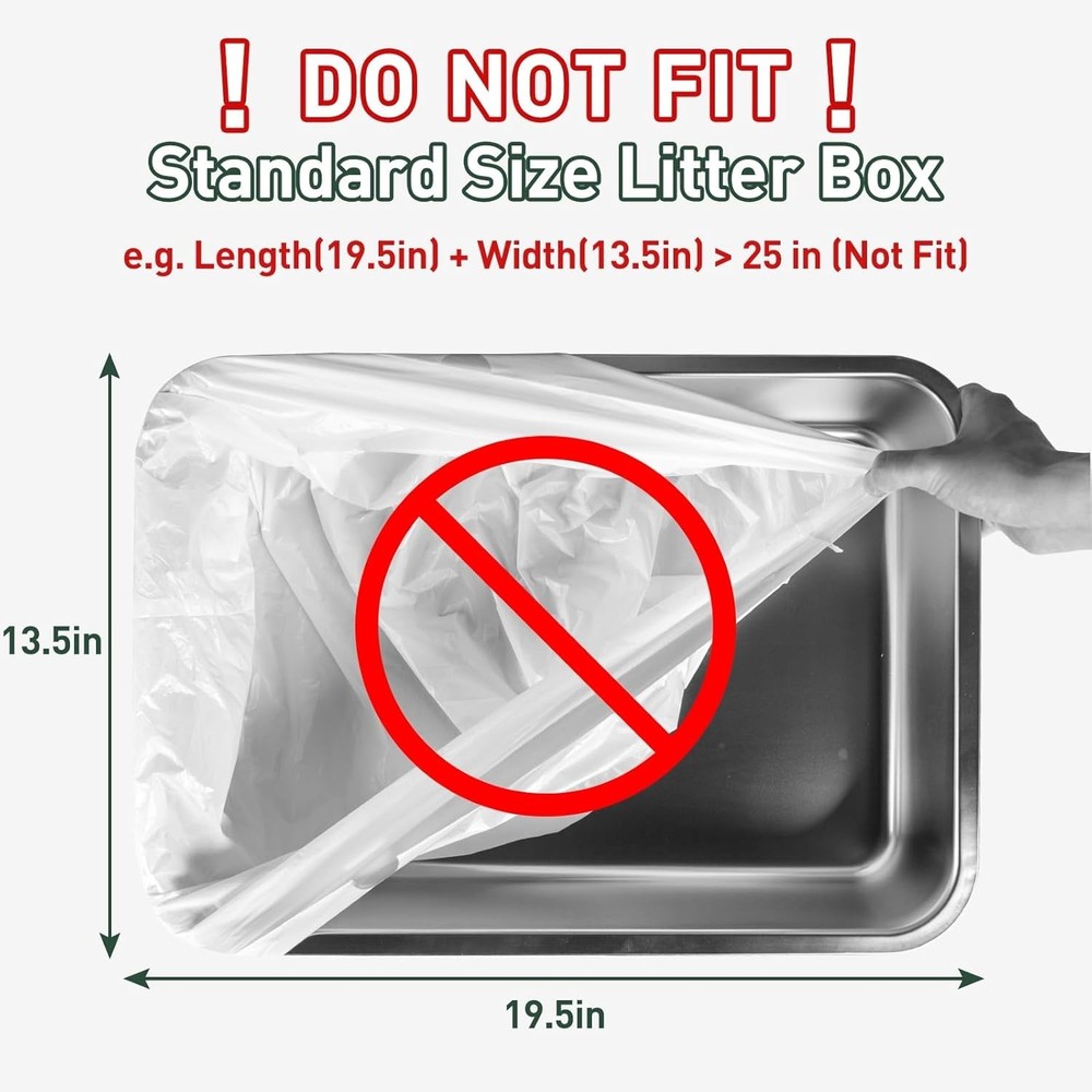 40 Count Heavy-Duty Cat Litter Box Liners - Perfect for Automatic Litter Boxes