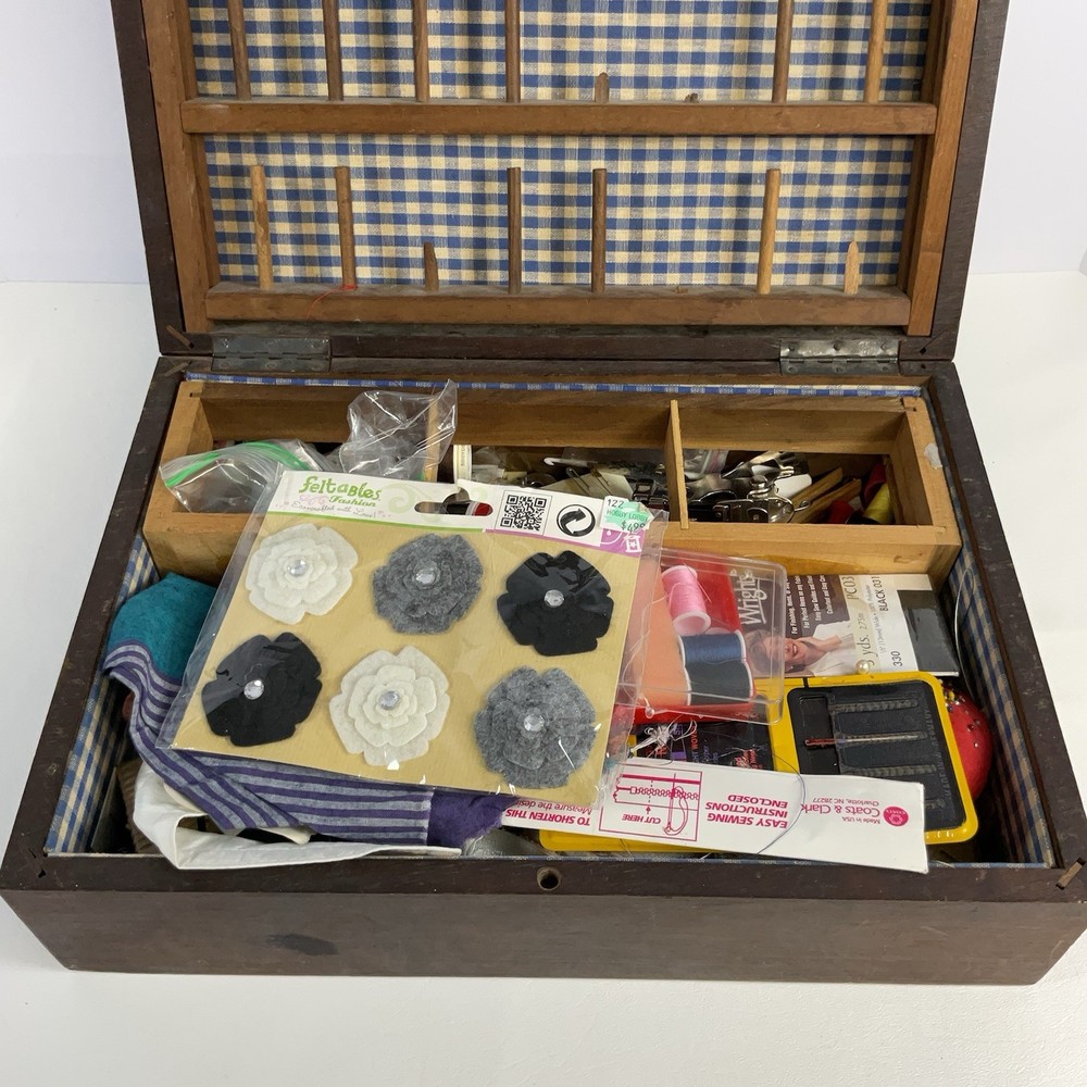 Sewing Equipment And Nice Wooden Box