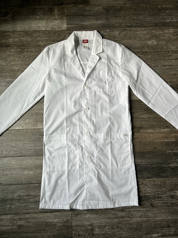 Dickies Pure White Lab Coat Size Extra Small Pockets preowned