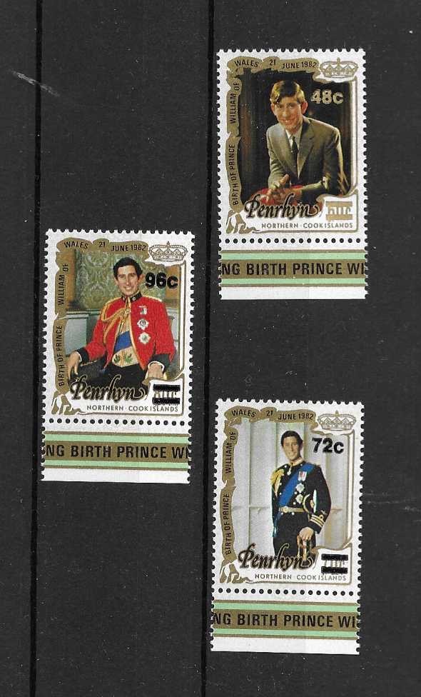 Penrhyn 1983 MNH Overprint Errors sg 314a/316a