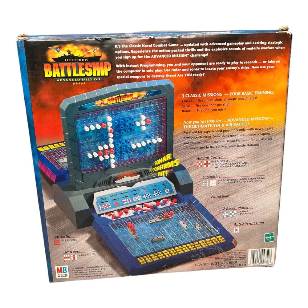 Vintage Electronic Battleship Advanced Mission Game - Hasbro - EUC- COMPLETE