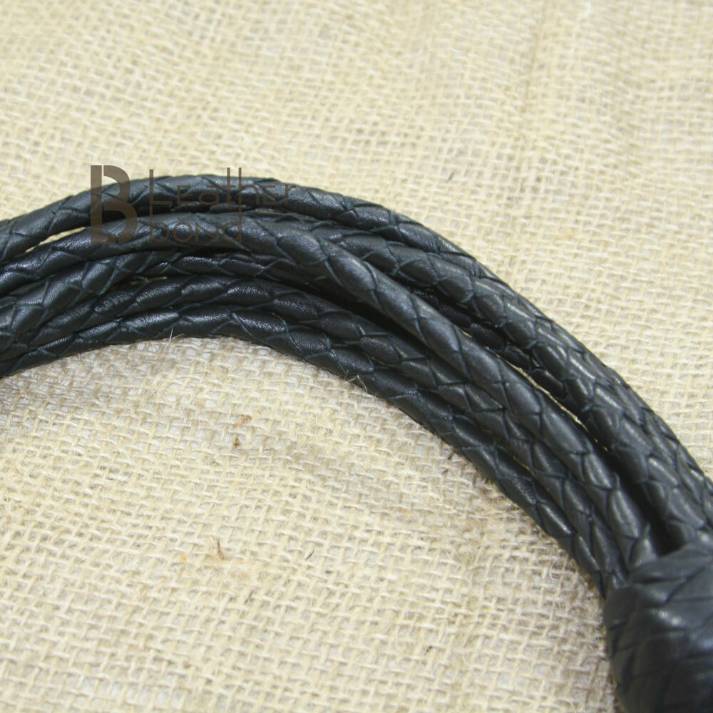 Real Genuine Cow Hide Leather Flogger 9 Braided Falls & Purple Roses Heavy Duty