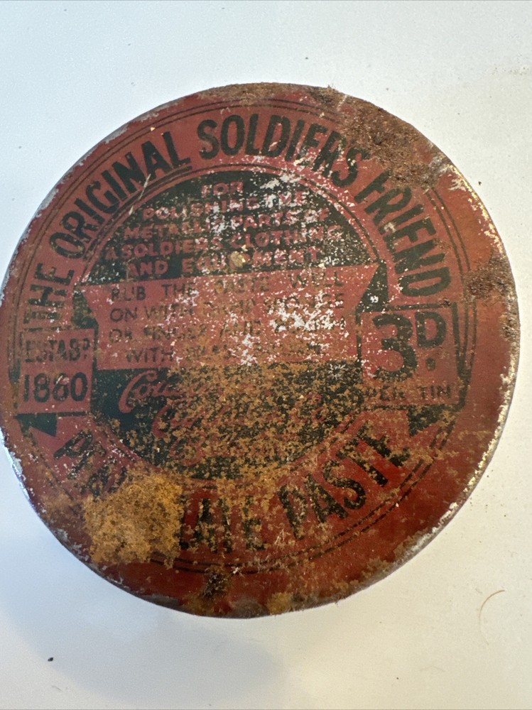 WW2 "The Original Soldiers Friend" Pearl Plate Paste Tin