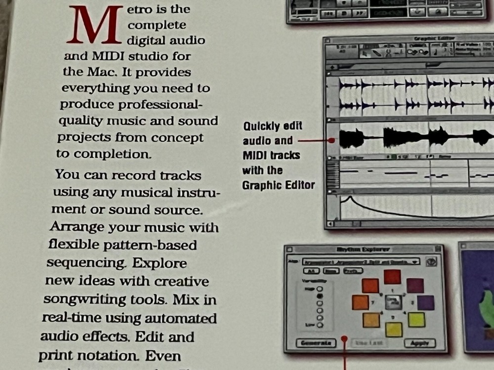 Cakewalk Metro 5 Multitrack MAC Studio Software New Sealed Vintage Rare