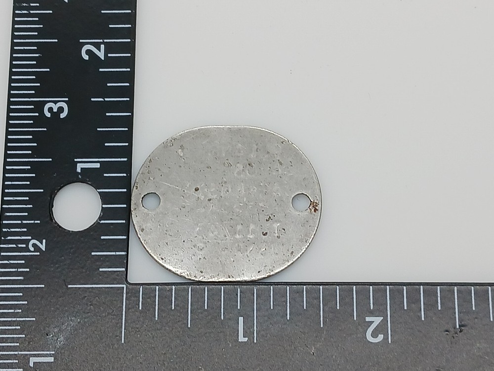 WWII USNR Dog Tag Named To Roland Backenstross USS Champlin DD-601