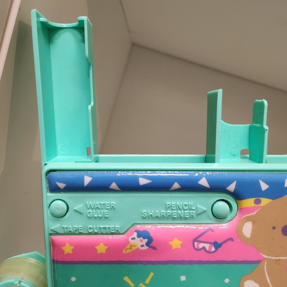 Sanrio 1991 Vintage Multi-Function Bear Design Collectible Plastic Pencil Case