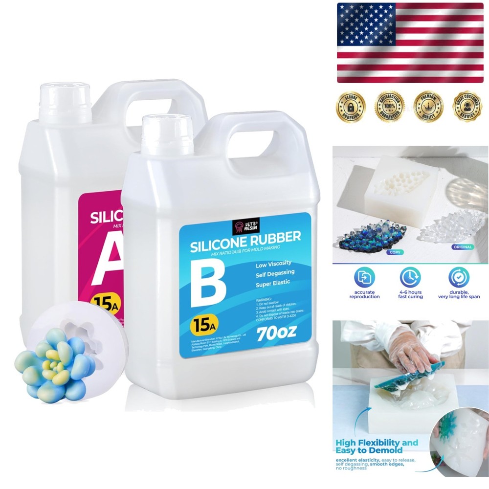 Beginner-Friendly Silicone Mold Kit - 140oz Clear Silicone for DIY Projects