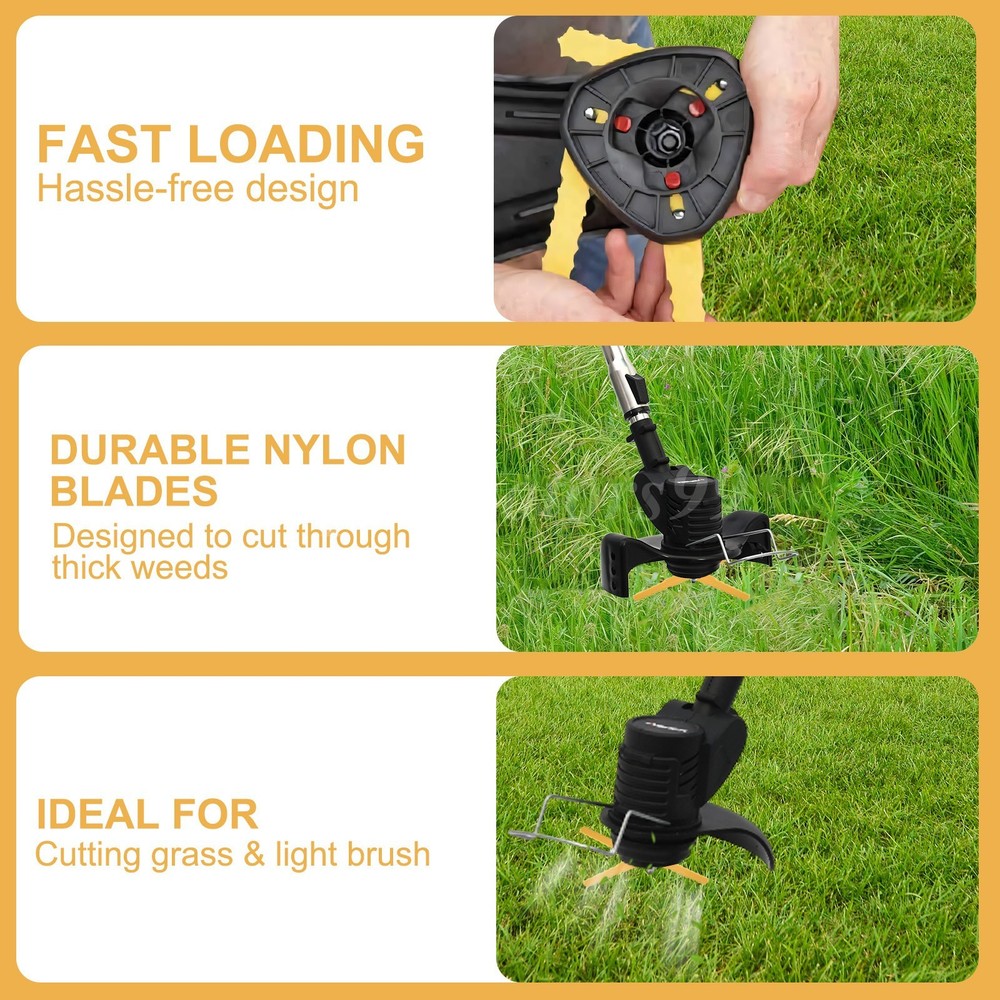 30PCS Nylon Weed Trimmer Blades Replacement For Weed Warrior Push-N-Load 3-Blade