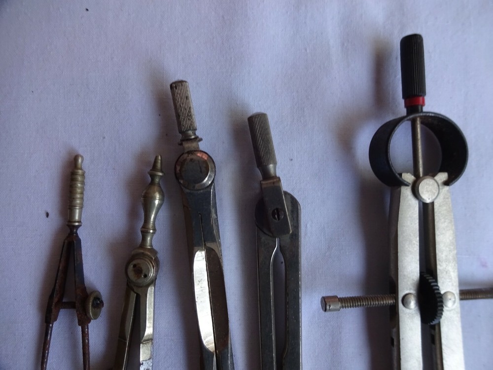 Vintage Drawing Surveying Instruments x 5