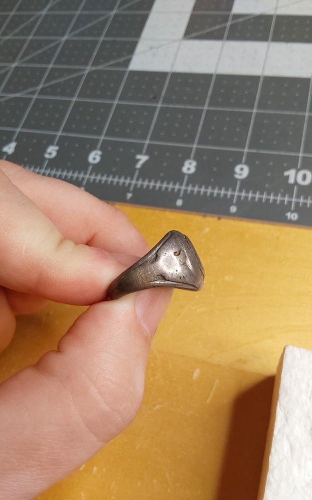 WWII US Navy Size 8 Ring Sterling 10k Gold Filled Well Worn