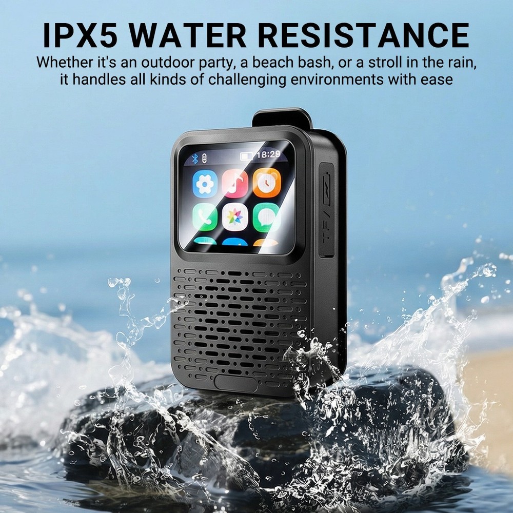Portable Bluetooth Speaker Waterproof LED Touch Screen Wearable Smart Speaker