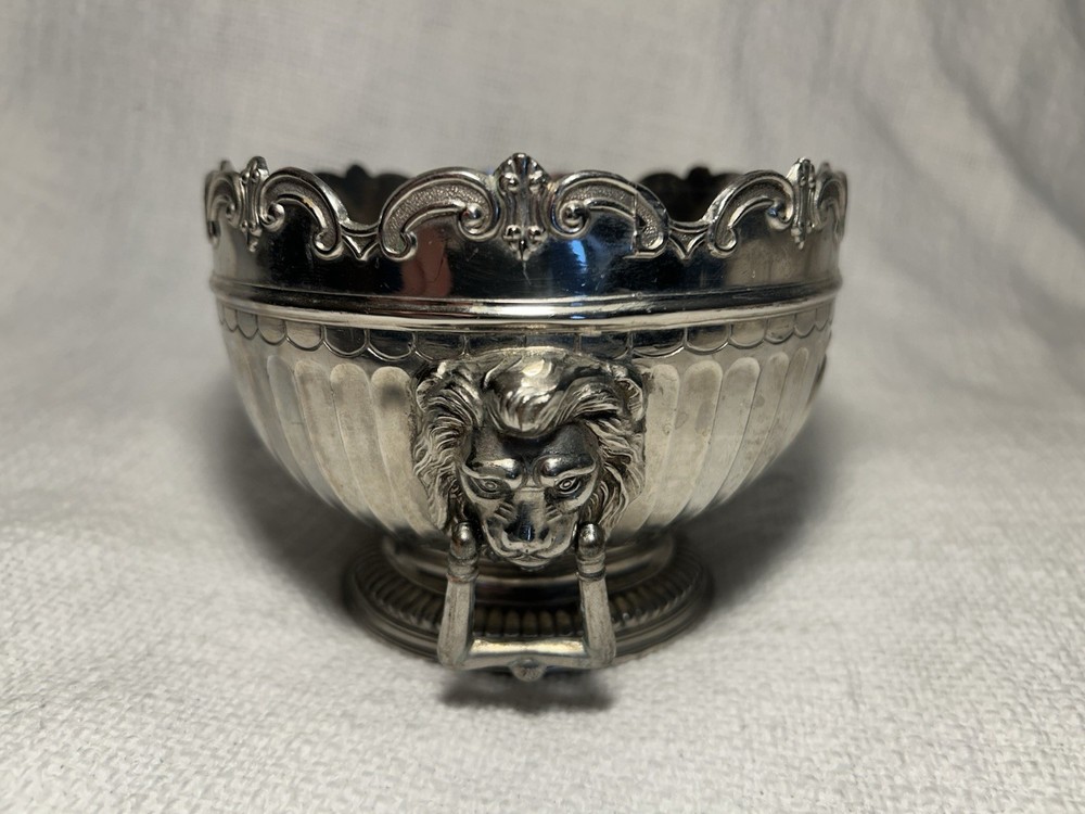 Victorian Style Monteith Bowl Hallmarked Silverplate
