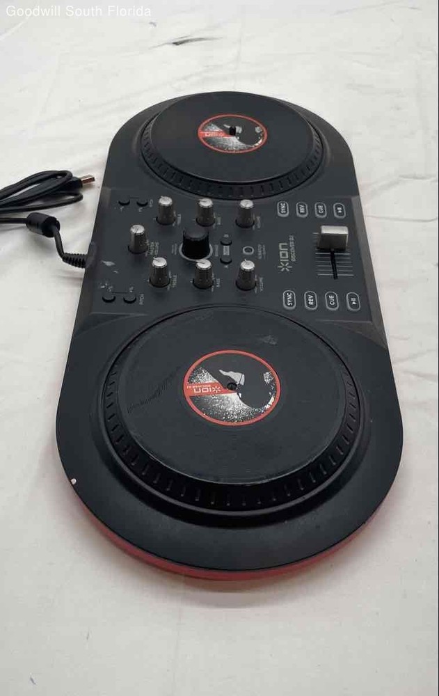 Ion Red And Black Discover DJ Computer DJ Double Deck Controller Not Tested