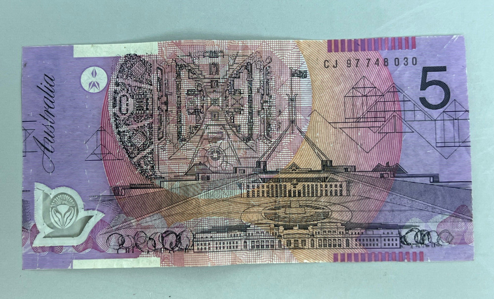 1996-1998 Polymer $5 Banknote Australia Circulated