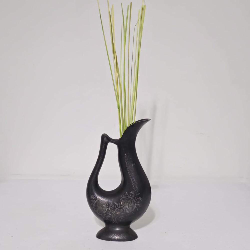 Bidri Jug Black With Silver Inlay. Beautiful.