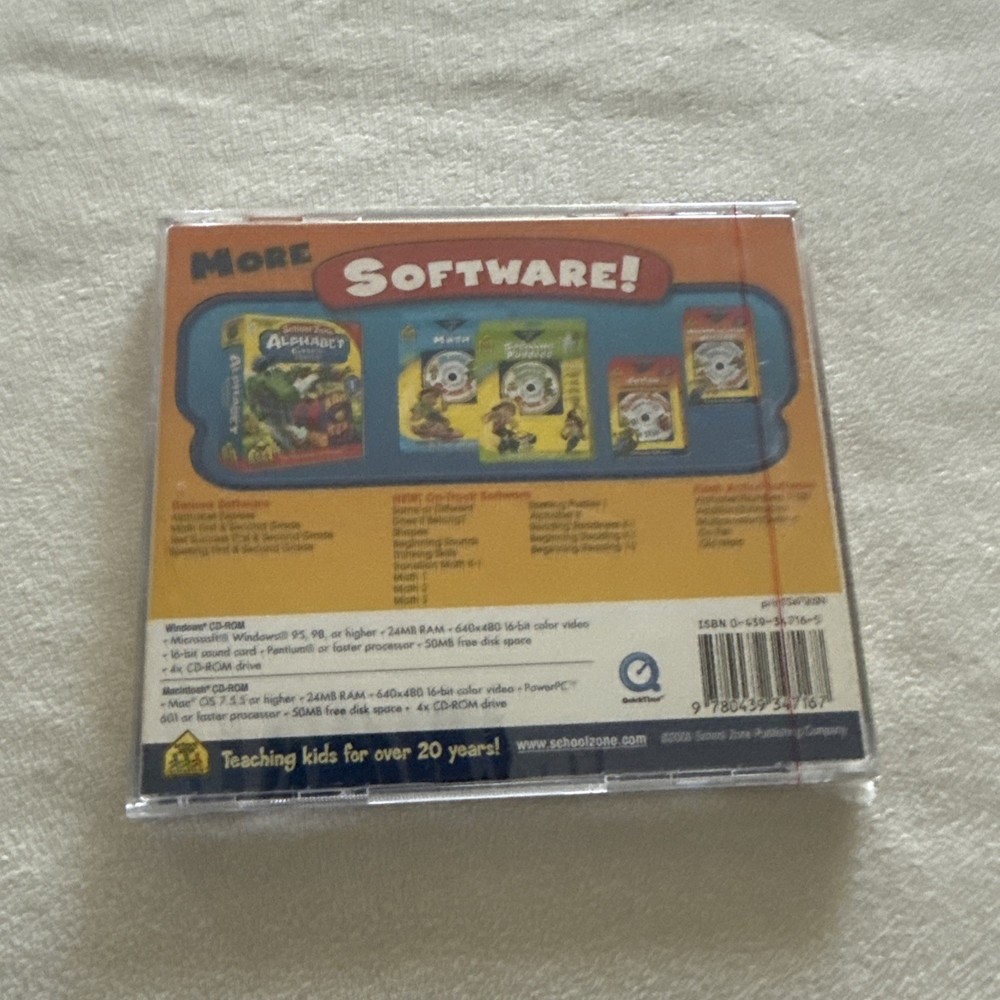 Software PC School Zone Flash Action Multiplication Division Age 8+ NEW Jewel