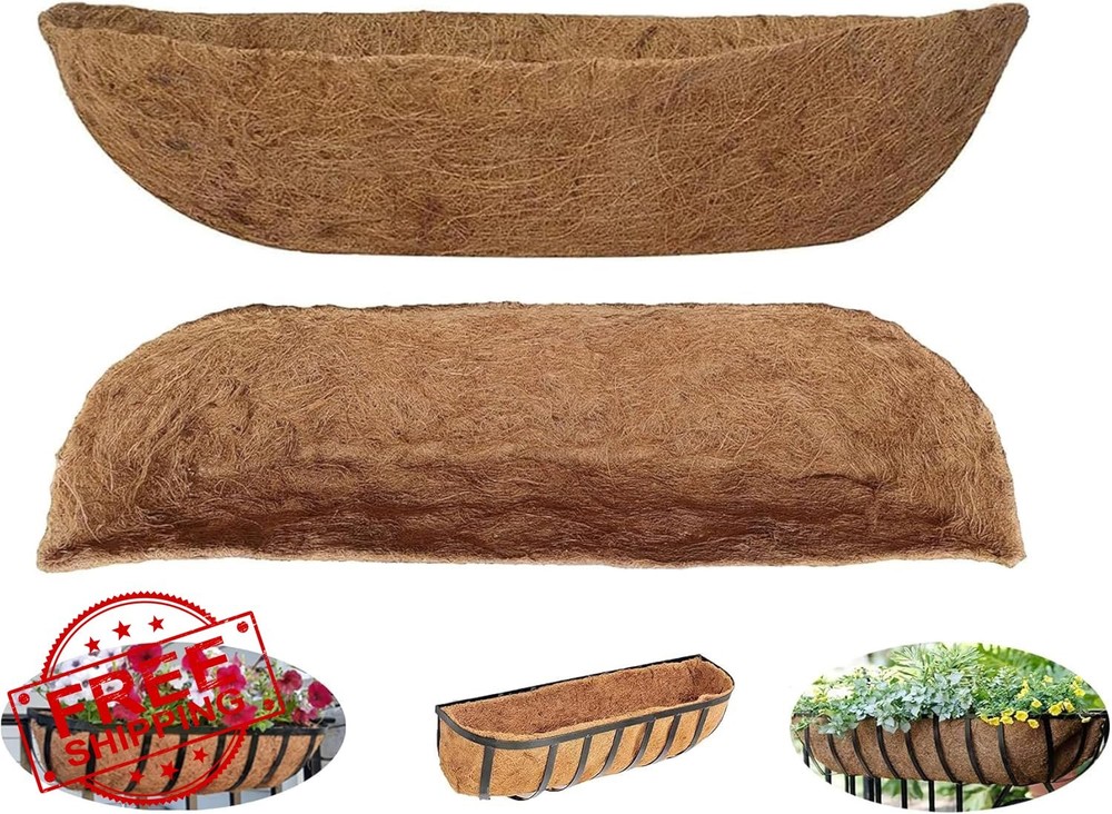 LAVZAN 36" Pre-formed Trough Coco Liner Window Box Planter