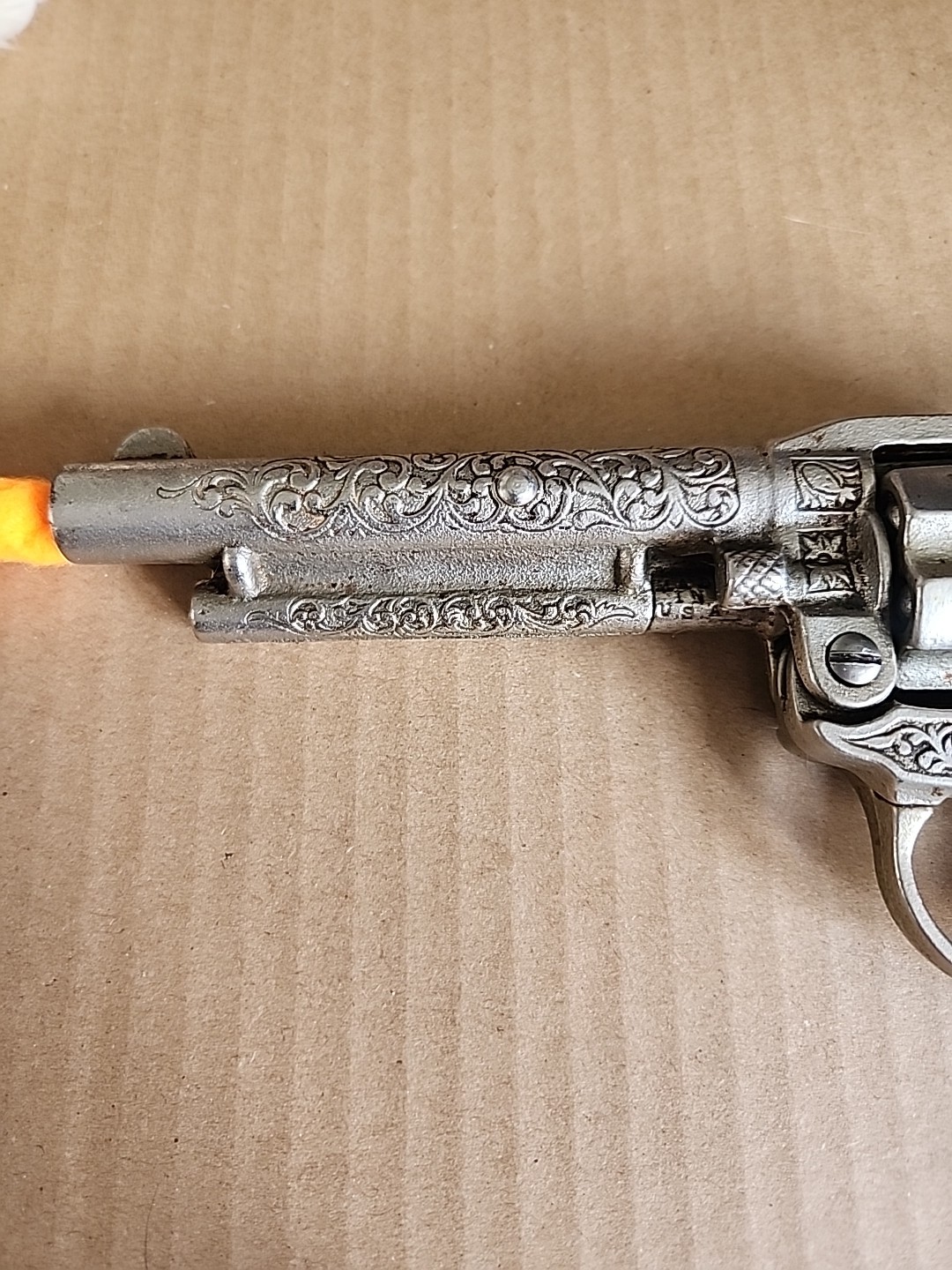 Vintage Hubley Texan 50 Shot Repeating Pistol Cap Replica TOY Gun Longhorn Grip