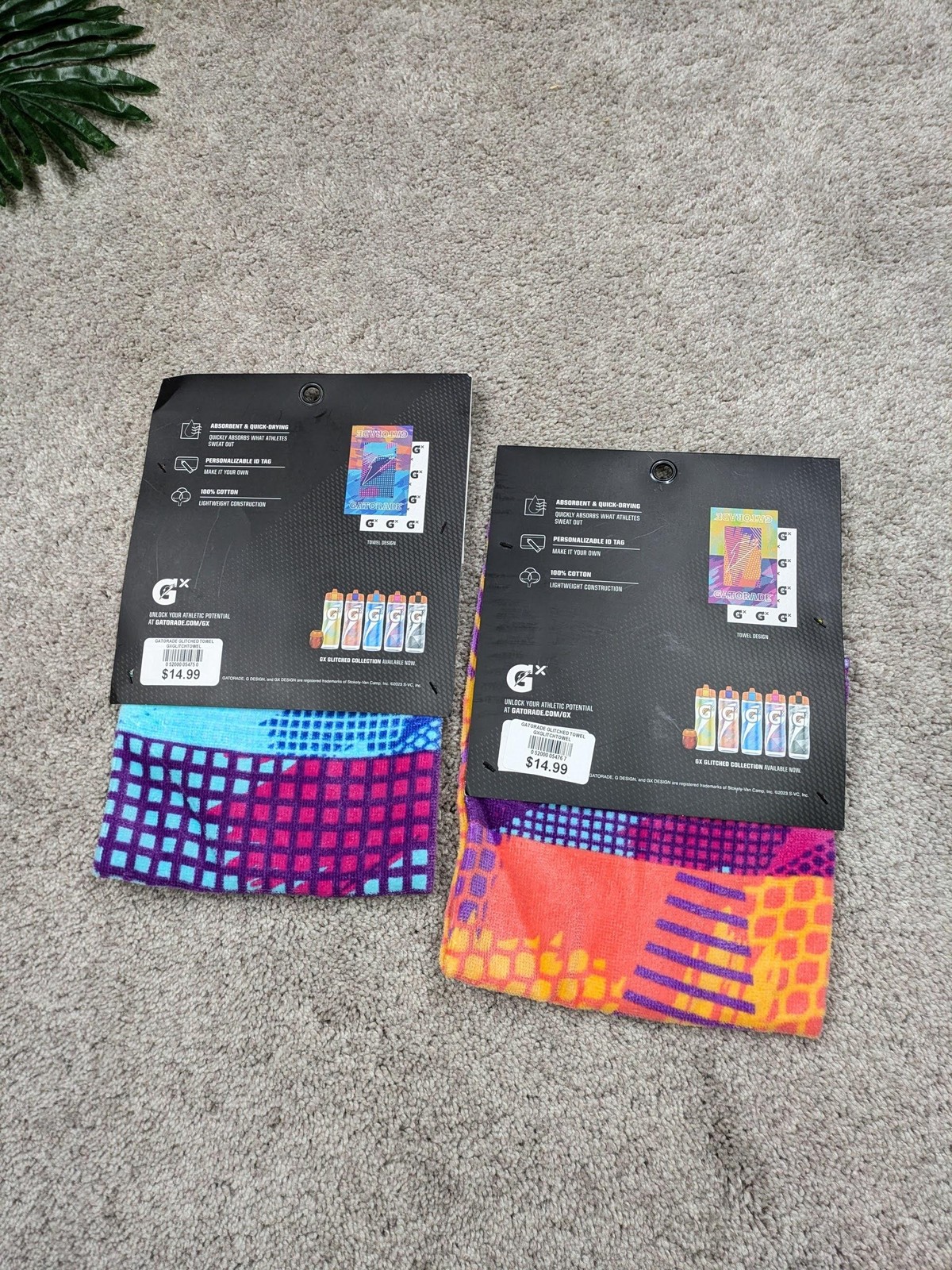 Gatorade GX Sports Towel Glitched Collection 16x25 Cotton Gym Multi Print