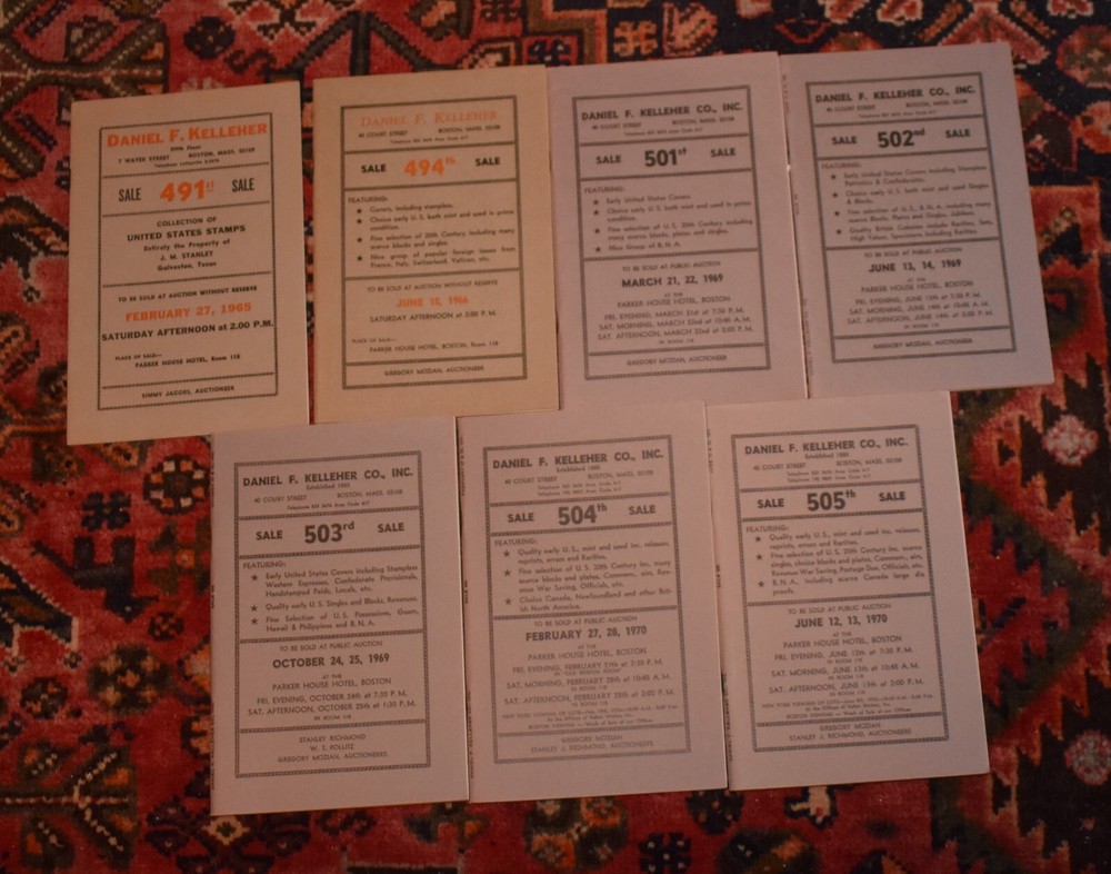 Daniel F. Kelleher Stamp Auction Catalogs lot of 7 1965 - 1970 Issues Gorgeous!