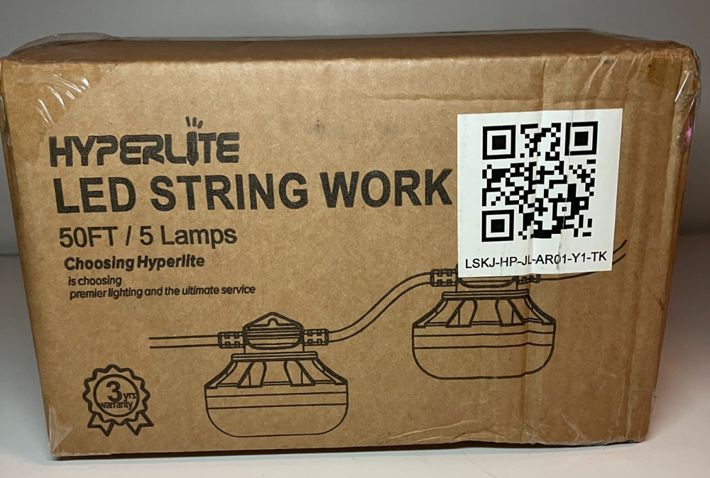 NEW Hyperlite LED String Work Light String 50FT 5 Lamps In Original BOX Sealed