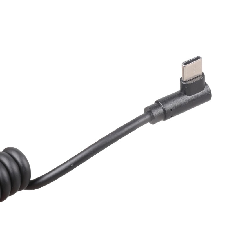 40W Fast Charging Usb C To Usb C Coiled Cable With 90 Degree Angled Connectors