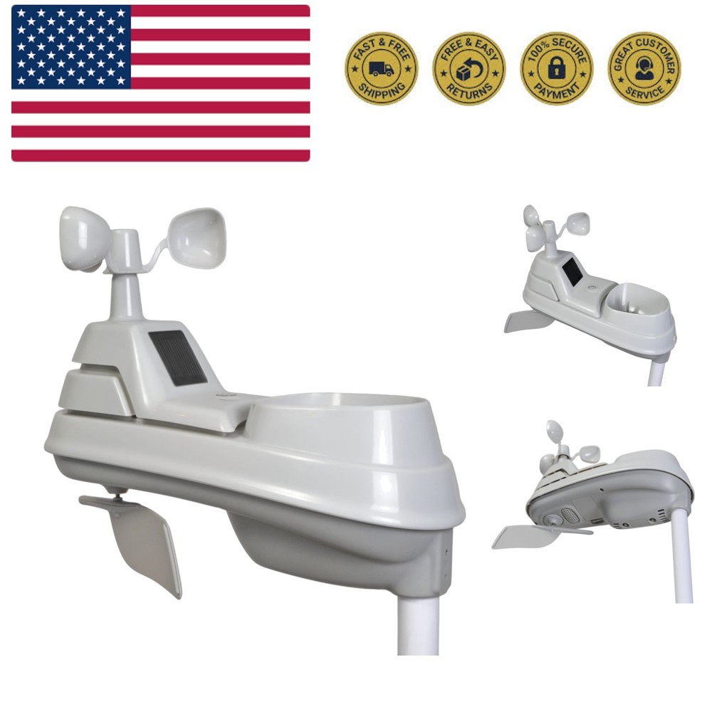 Iris 5-in-1 Weather Sensor with Rain Gauge, Wind Speed, Wind Direction, Tempe...