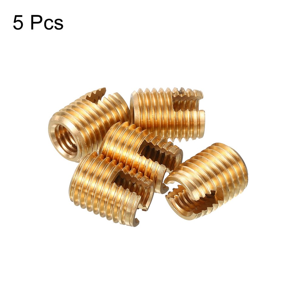 Self Tapping Threaded Inserts, 5pcs Inner M8 M12x15 Brass Nuts