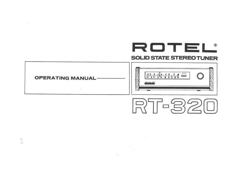 Rotel RT-320 Tuner Owners Manual