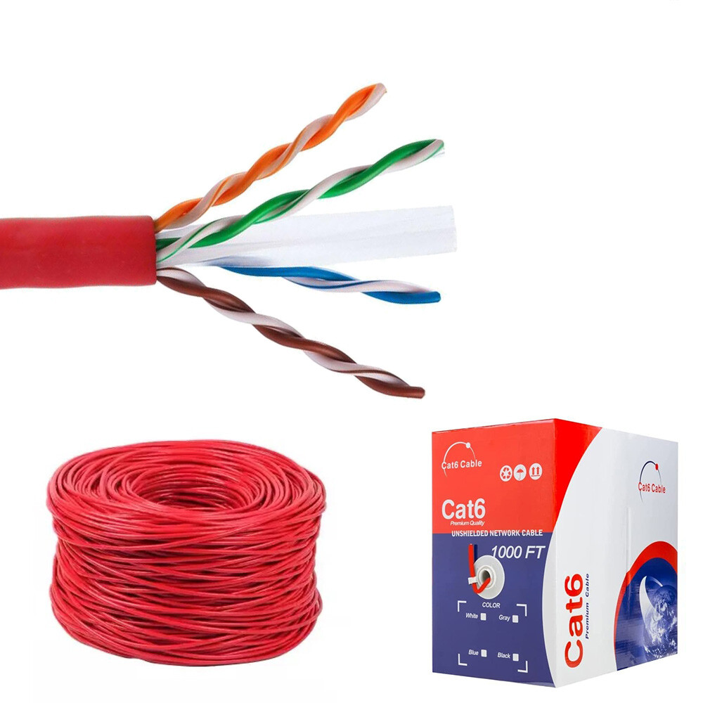 CAT6 1000ft UTP Solid Ethernet Cable 23AWG CCA Network LAN Bulk Wire RJ45 LOT