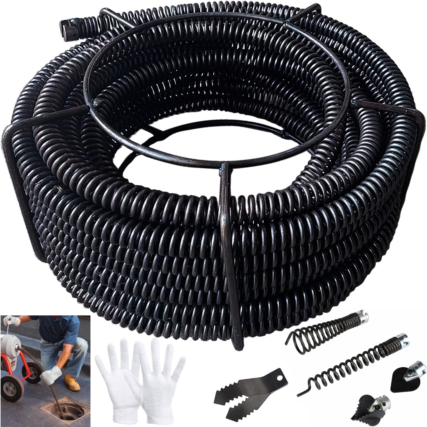 7/8" Cable fits RIDGID K60 C10 45' Sectional Pipe Drain Cleaning Cable &Carrier