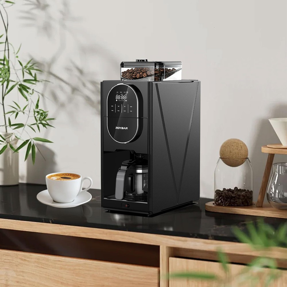 Coffee Maker with Grinder, Programmable Hot and Cold Coffee Maker with 22 oz