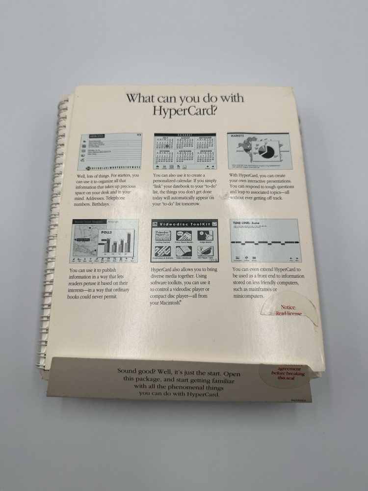 Apple HyperCard Software Bundle w/ Floppy Discs & Sealed Manuals P/N: 942-1601-A